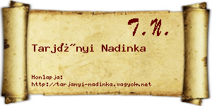 Tarjányi Nadinka névjegykártya